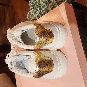 Kate Spade New York Peach and  Gold Accent Sneakers New